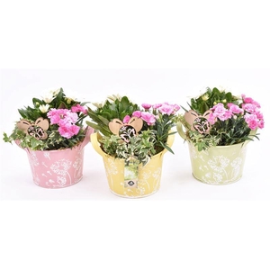 Zink teil bloemdecor kl.mix 18cm