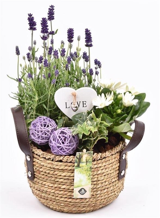 Touwmand met leer handv.20-22cm