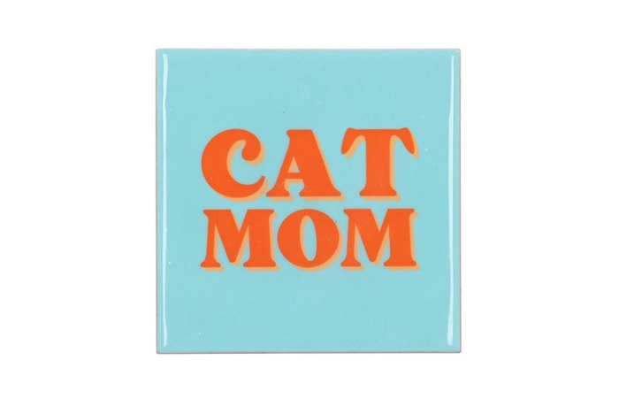 <h4>Tile Cat Mom Blue 10x10x1cm</h4>