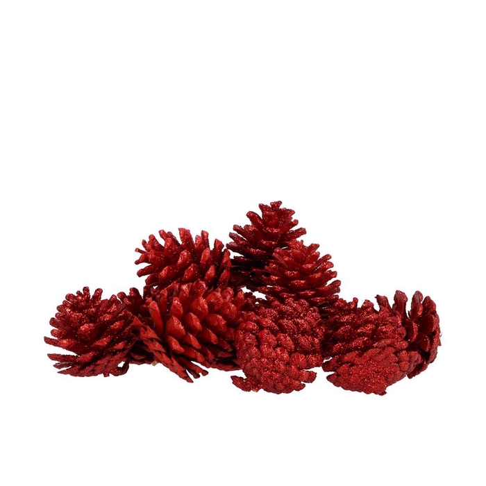 <h4>Nature Pinecone Red Glitter Ass P/12</h4>