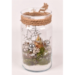 Glas cilinder met hals 16cm/h 35cm