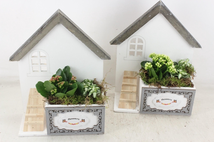 <h4>arr2 TD - Wit huis met trap - roze/wit</h4>