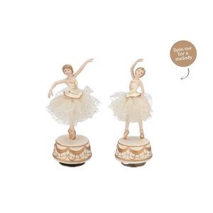 Glowy Cozy Gold Ballerina Music Box Ass 11x8x22cm