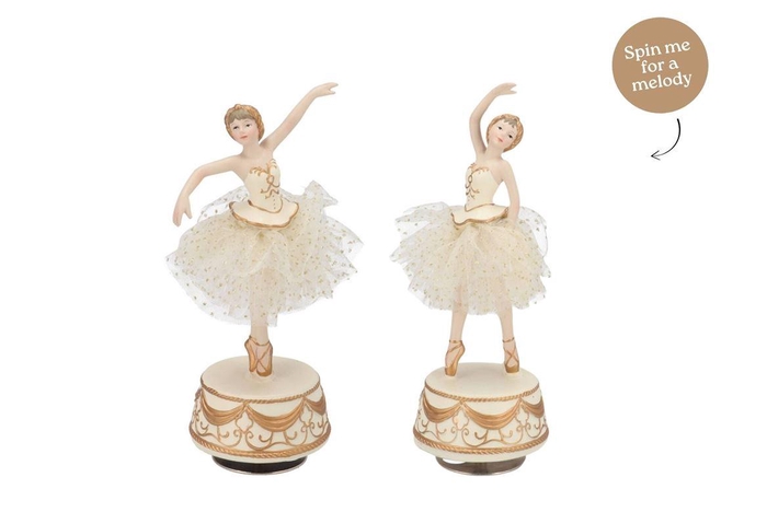 <h4>Glowy Cozy Gold Ballerina Music Box Ass 11x8x22cm</h4>