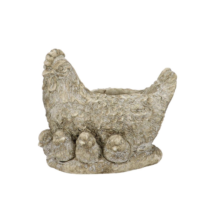<h4>Concrete Farm Grey Chicken Family Planter 21x16x19cm Nm</h4>