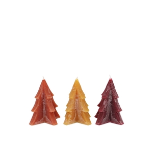 Candle Frosty Pine Tree Autumn Spices Mix 6x8cm Ass
