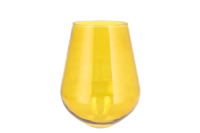 Mira Yellow Glass Wide Vase 20x20x22cm