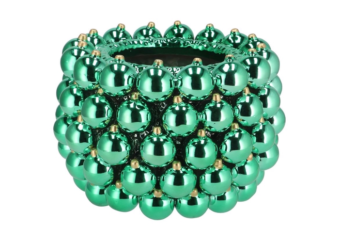 <h4>Christmasball Green Pot 29x29x20cm</h4>