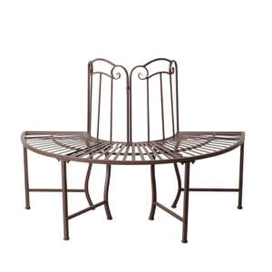 Bench Loretto, H 91,4 cm, Iron, Single-colour, Brown iron darkbrown