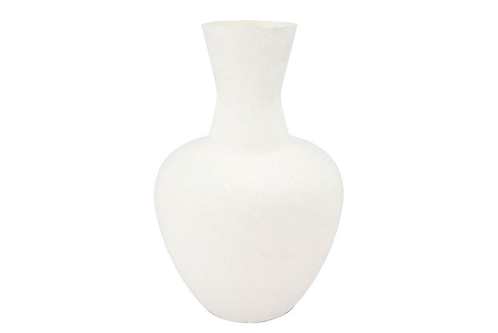 <h4>Fiore White Vase Textured Iron 44x44x69cm Nm</h4>