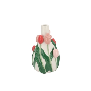 Isa Summer Pink Mix Vase Neck Tulip 14x13x22cm