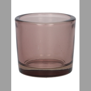 DF02-440172900 - Candle holder Espen1 d6.5xh6 soft lilac transparent