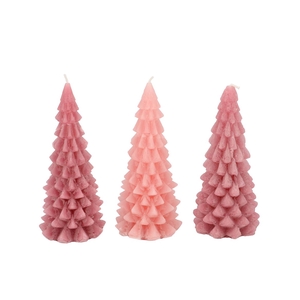 Frosty Sweets Pink Mix X-mas Tree Candle 8x16cm Ass