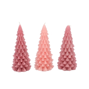 Candle Frosty X-mas Tree Sweets Pink Mix 8x16cm Ass