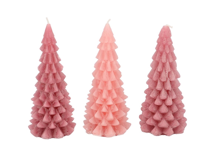 <h4>Candle Frosty X-mas Tree Sweets Pink Mix 8x16cm Ass</h4>