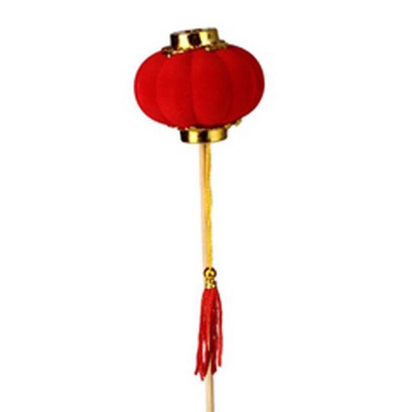 <h4>Bijsteker Chinese lampion 6cm+50cm stok rood</h4>