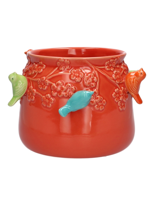 <h4>DF03-666782425 - Pot Birds d11/13.5xh11 cherry</h4>
