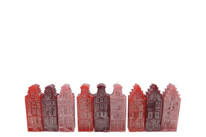 Amsterdam House Red Mix Candle 6x6x16cm