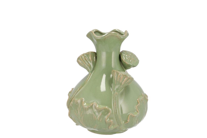 <h4>Mara Pistache Vase Neck Lotus 15x15x20cm Nm</h4>