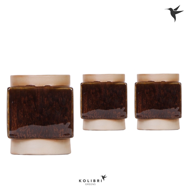 <h4>Kolibri Home Classy Cube pot brown</h4>