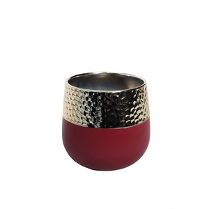 Dec Keramiek Rhonda Ruby Red + Gold Rim (Ø12cm)