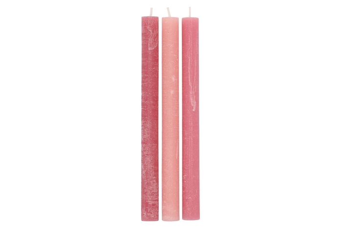 Frosty Sweets Pink Mix Taper Candle 2x25cm