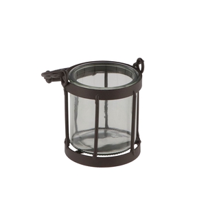 Metal Rack Grey Lantern 8x8x19cm