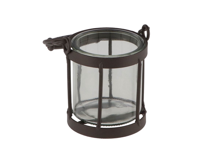 <h4>Metal Rack Grey Lantern 8x8x19cm</h4>