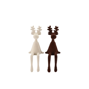 X-mas Flock Brown Sand Deer Funny Ass 8x7x19cm