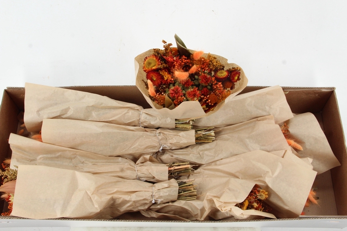 DRIED BOUQUET ORANGE 50CM BOX