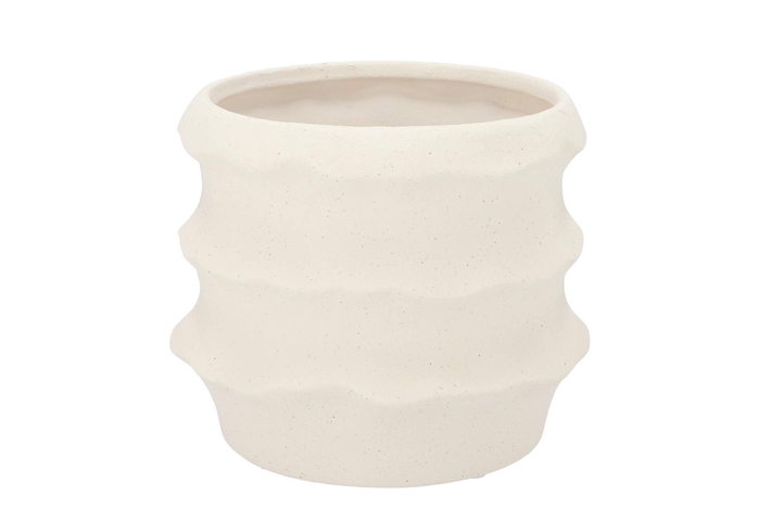 Junia White Structure Pot 19x19x15cm