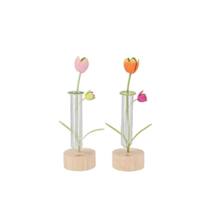 Xelly Colourfull Metal Rack Tulip Vase Ass 7x7x23