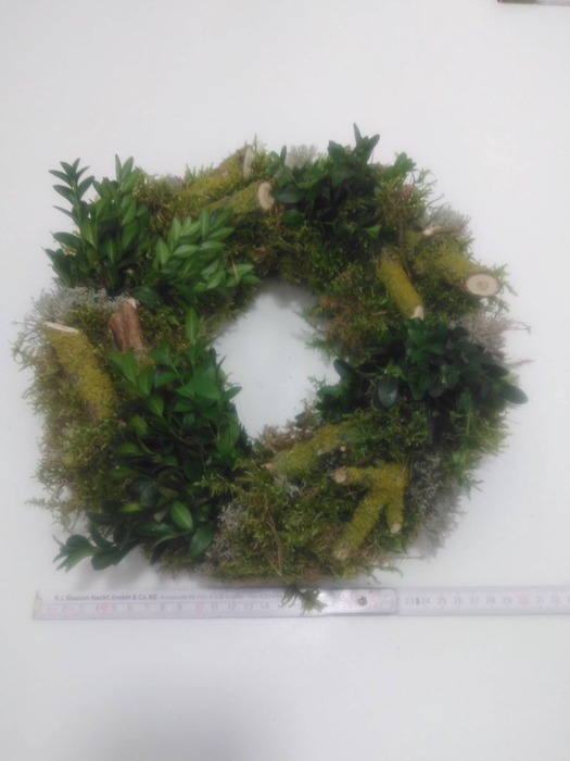 <h4>KRANZ 10 BUX MOOS HOLZ 25CM</h4>