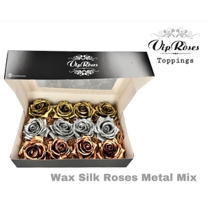 Wax Silk Roses Metal Mix