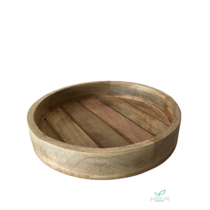 MANGO WOOD TRAY BROWN BURNED 34x34x9cm