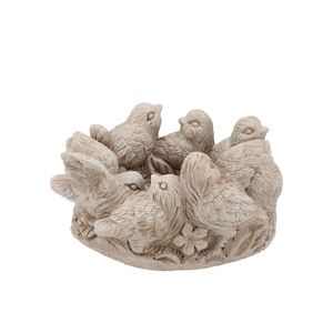 Concrete Antique Bird Bowl Round 22x21x11cm Nm