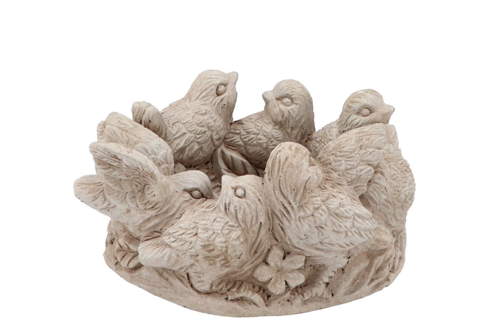 <h4>Concrete Antique Bird Bowl Round 22x21x11cm Nm</h4>