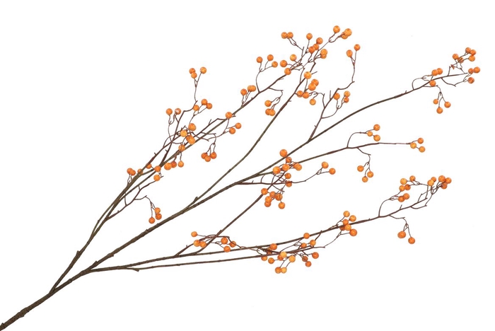 Silk Berry Branched Orange 135cm