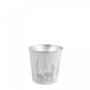 Kerst Zink X-mas pot d11*10.5cm