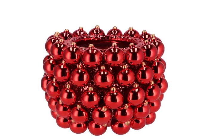 <h4>Christmasball Red Pot 22x22x15cm</h4>