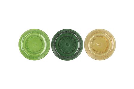 <h4>Dayah Forest Green Glass Plate 15x2cm Ass P/1 Nm</h4>