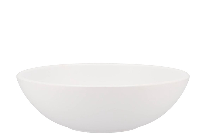 <h4>Vinci Matt White Bowl Low 25x8cm</h4>