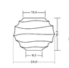 VASO WAVE OVAL 19 GRANITO