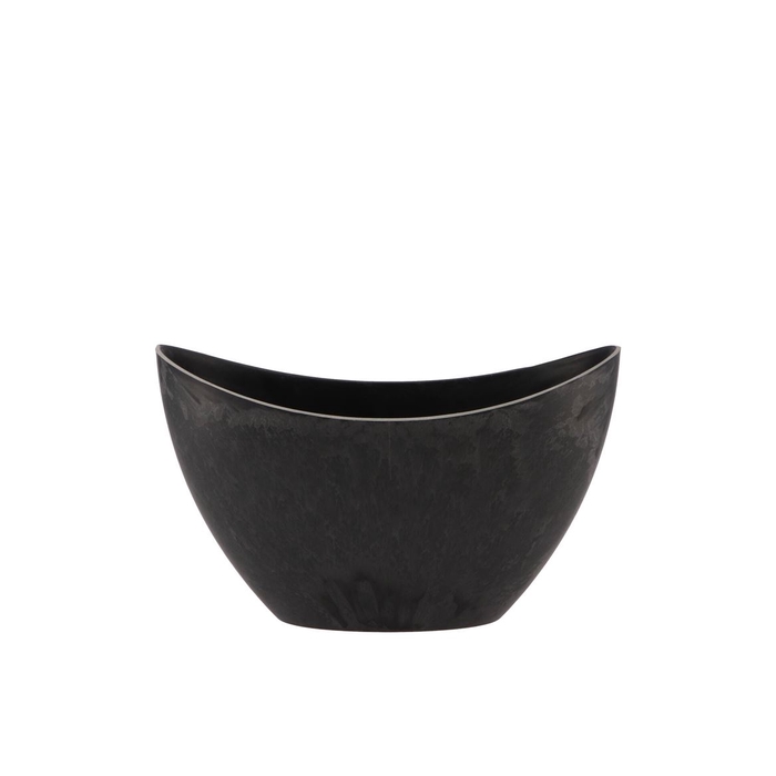 <h4>Melamine Grey Vase Oval 24x10x14cm</h4>