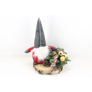 arr5 Kerst MB - Hout schijf gnome Gold Los