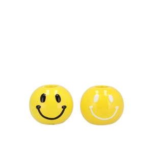 Smiley Yellow Mix Candle H Ass 7x7x6cm