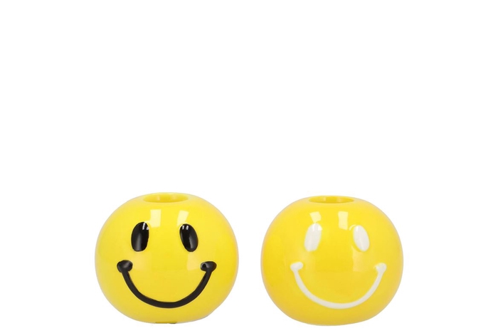 <h4>Smiley Yellow Mix Candle H Ass 7x7x6cm</h4>