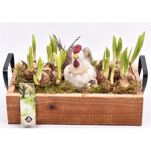 Hout dienblad metal greep 30x15cm