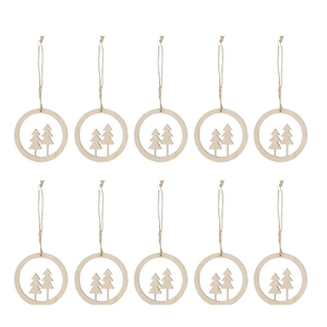 Kerst naturel Hanger boom d10cm
