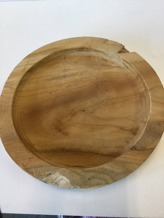 TEAK BOWL ROUND 30X6-7CM NATURAL